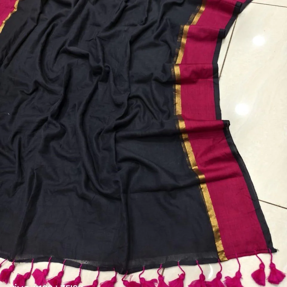 Mul cotton black and pink